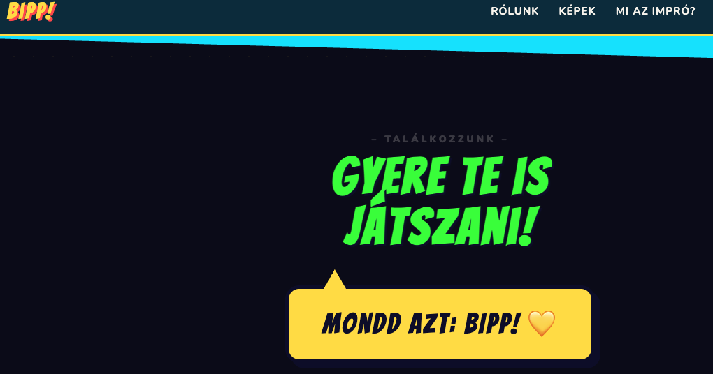 BIPP! iMpró/sZínház website screenshot